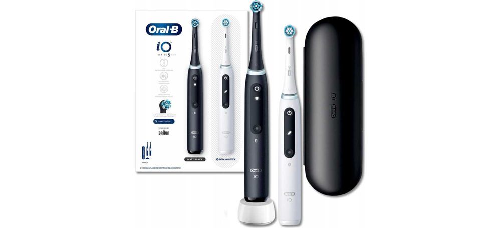 Szczoteczki magnetyczne Oral-B IO Series 5 duo white and black