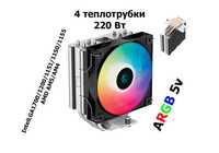 Кулер Deepcool AG400 ARGB 120мм процессор Intel 1700/1200. AMD AM4/AM5