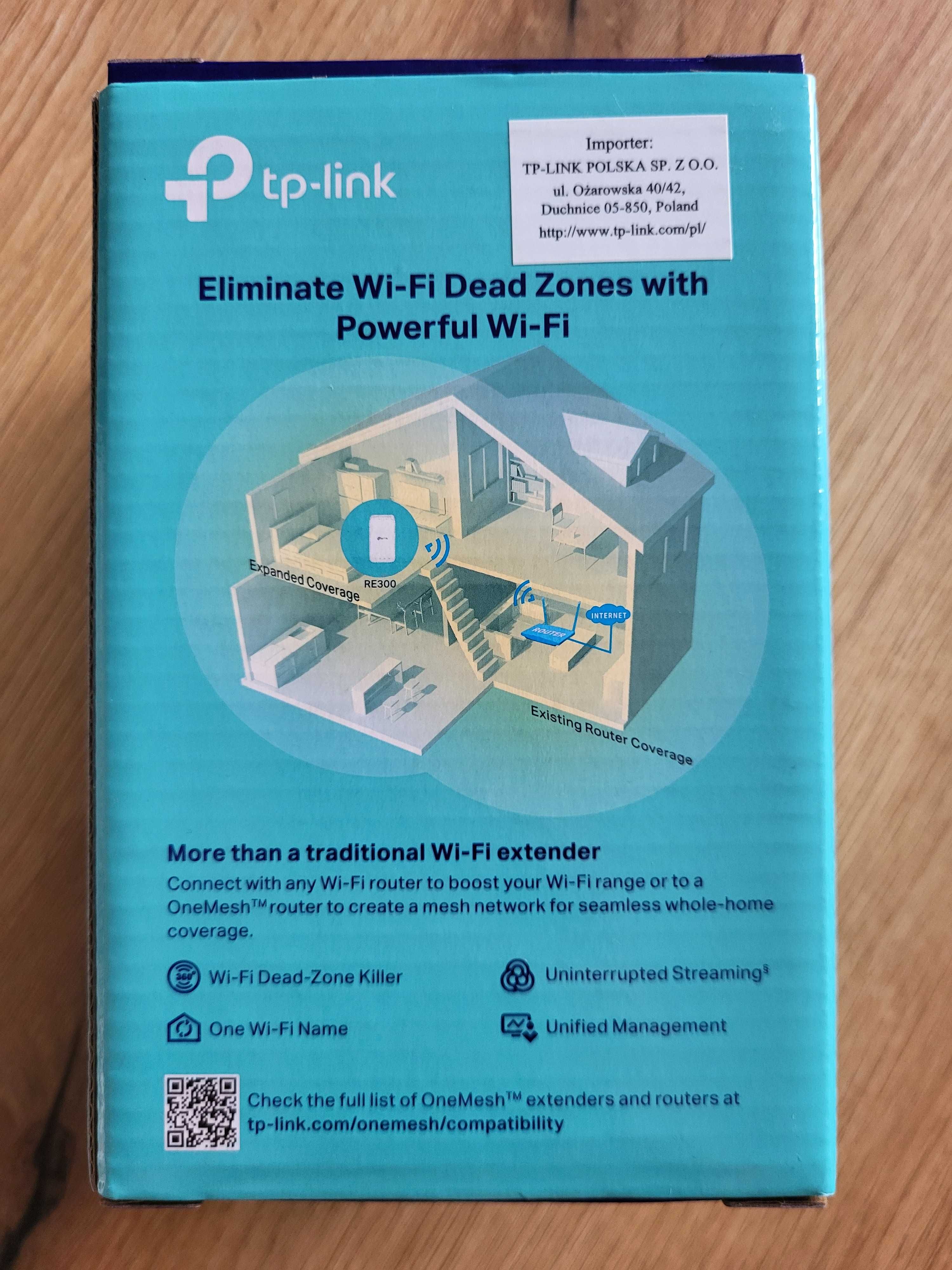 TP‑Link RE300 (AC1200) – wzmacniacz Wi‑Fi, stan idealny, OneMesh