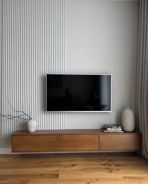 Szafka RTV 200cm wisząca (podwieszana), kolor ciemny dąb, zawiasy Blum