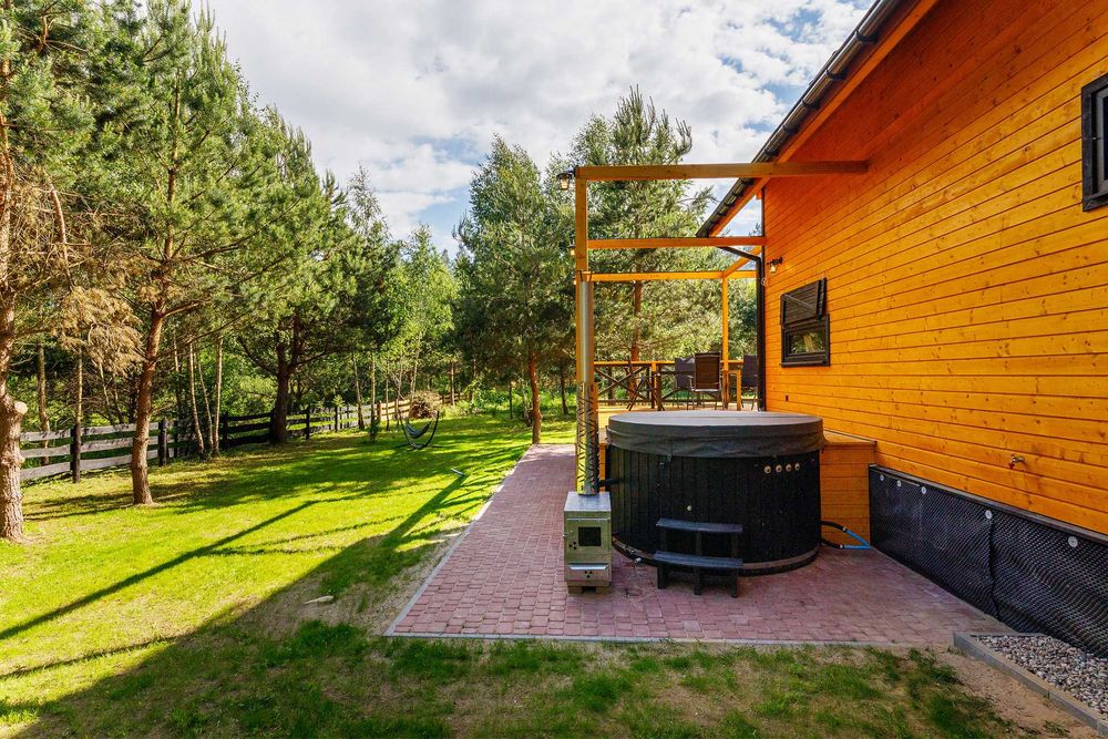 Dom letniskowy dla 11os. z podgrz. basenem, balią i sauną na Mazurach