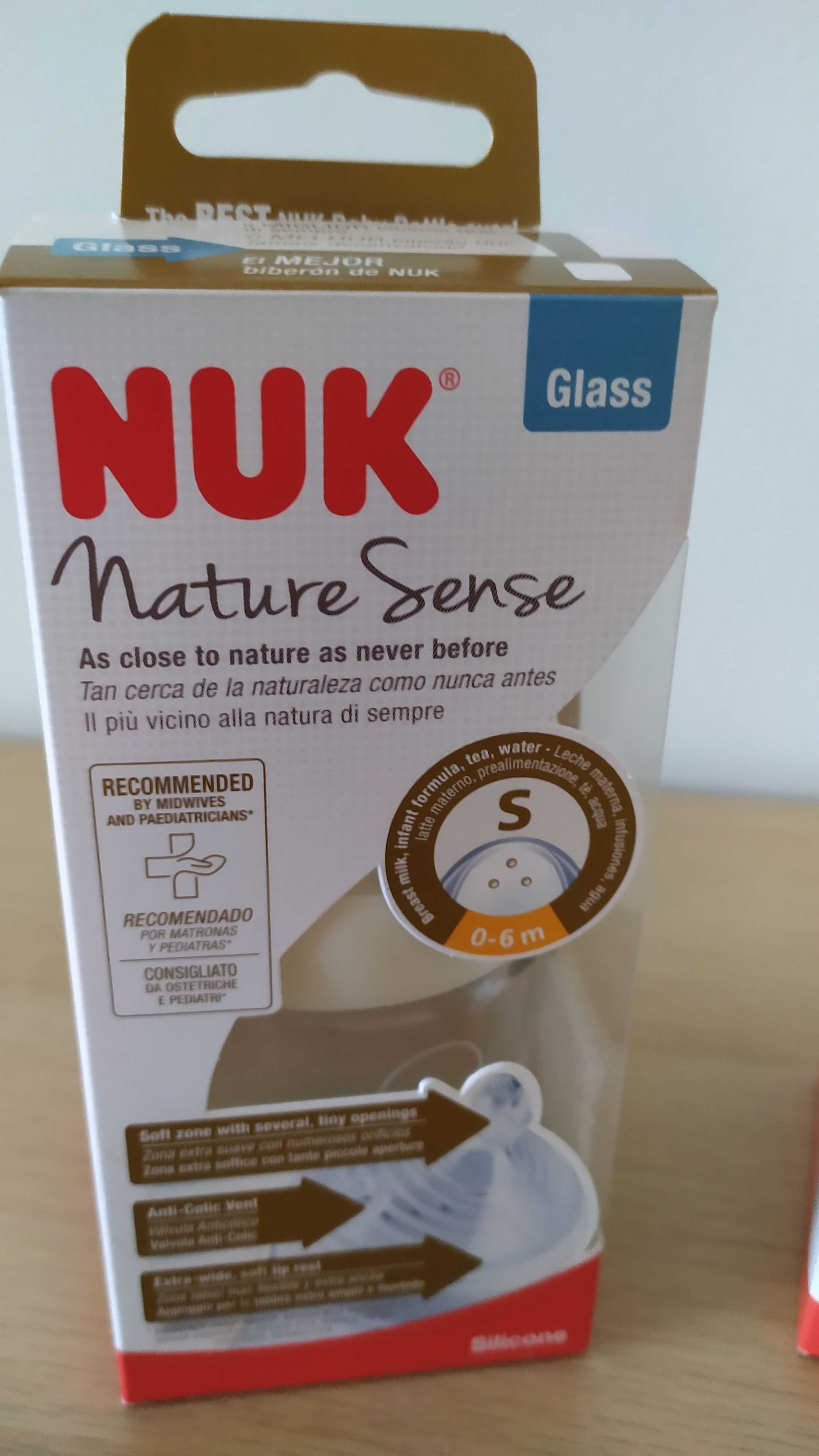 Biberões Recém Nascido (0-6m) - NUK Nature Sense (Plástico + Vidro)