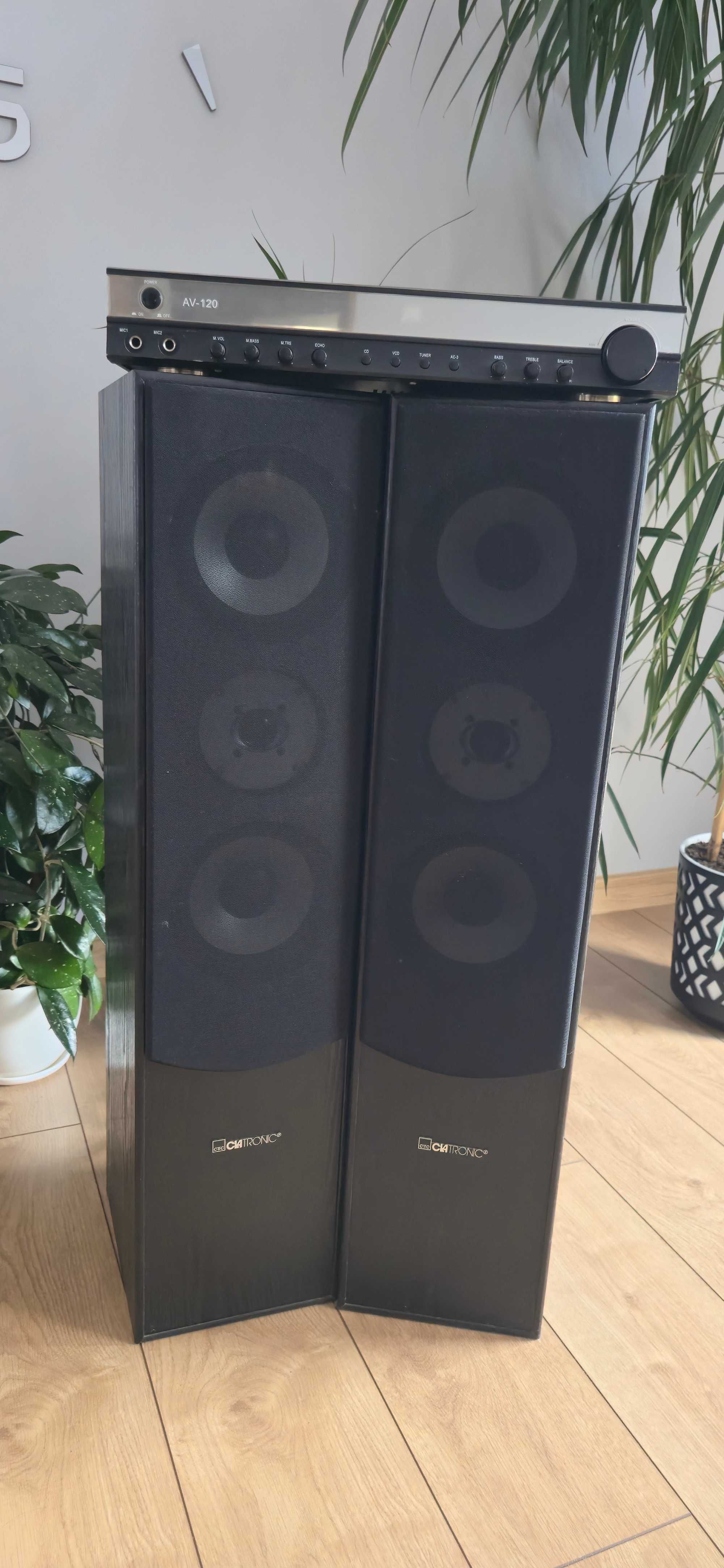 Kolumny głośnikowe CLATRONIC LB 796 + wzmacniacz AV-120