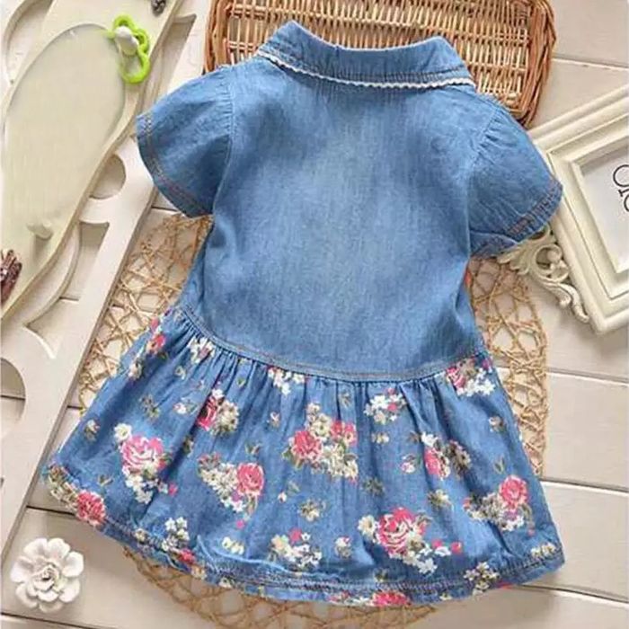 Vestido floral de Ganga - Menina - 6M - NOVO