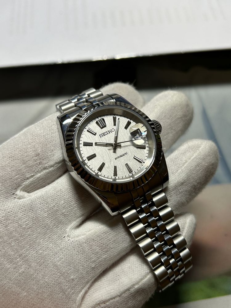 Seiko Datejust Snowflake mod, automat, szafir, 39mm, jubilee