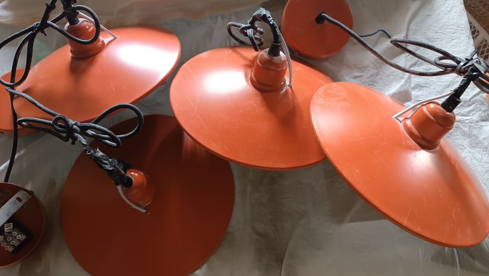 Conjunto 4 candeeiros em metal pendurar