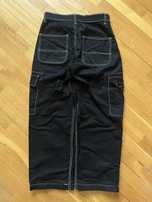 Бегги карго штаны с белой ниткой, baggy cargo jeans (sk8,rap)