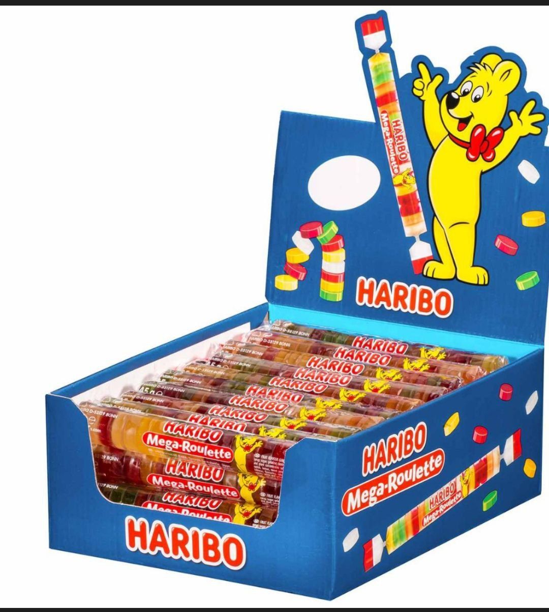 Haribo mega roulette 45g рулетики желейки харібо