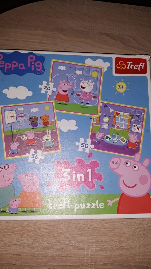 Puzzle 3in1 swinka Peppa