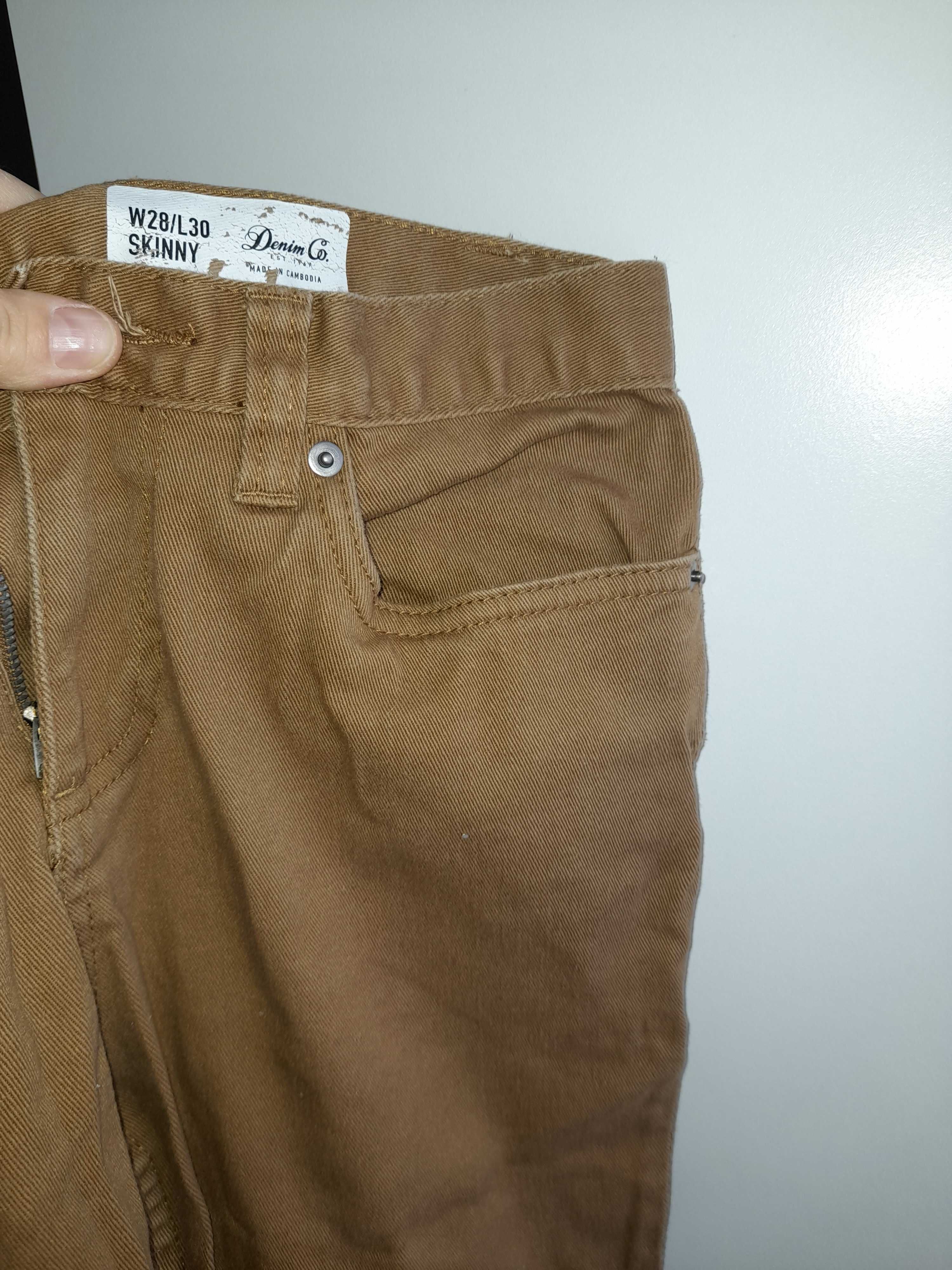 Spodnie jeansowe chłopięce skinny s 164 musztardowe Denim