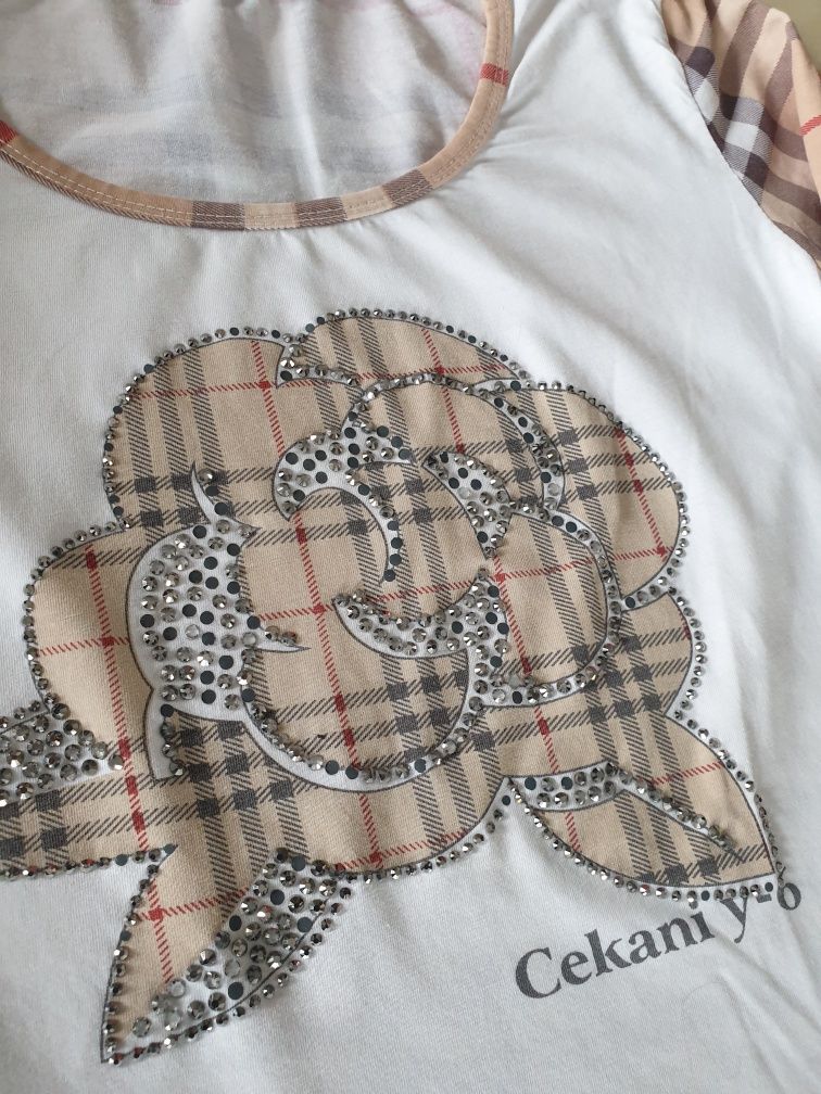Bluzka w kolorach Burberry i