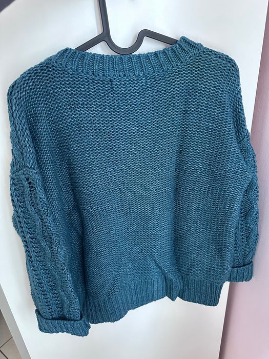 Big Star zielony gruby ciepły sweter