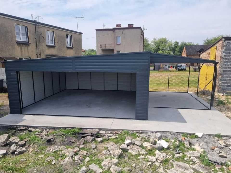 Garaż blaszany Ocynkowany - Wiata - Zadaszenie - Garaże - GRZYWSTAL