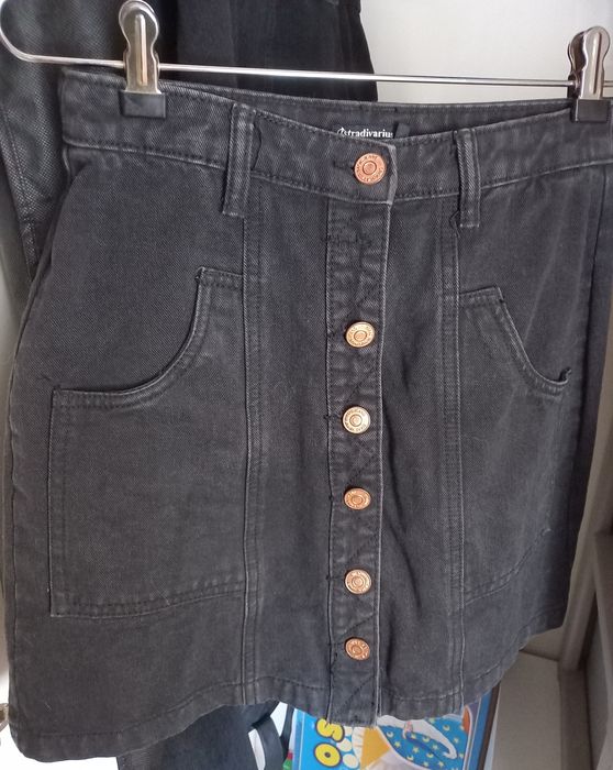 Mini saia de ganga preta