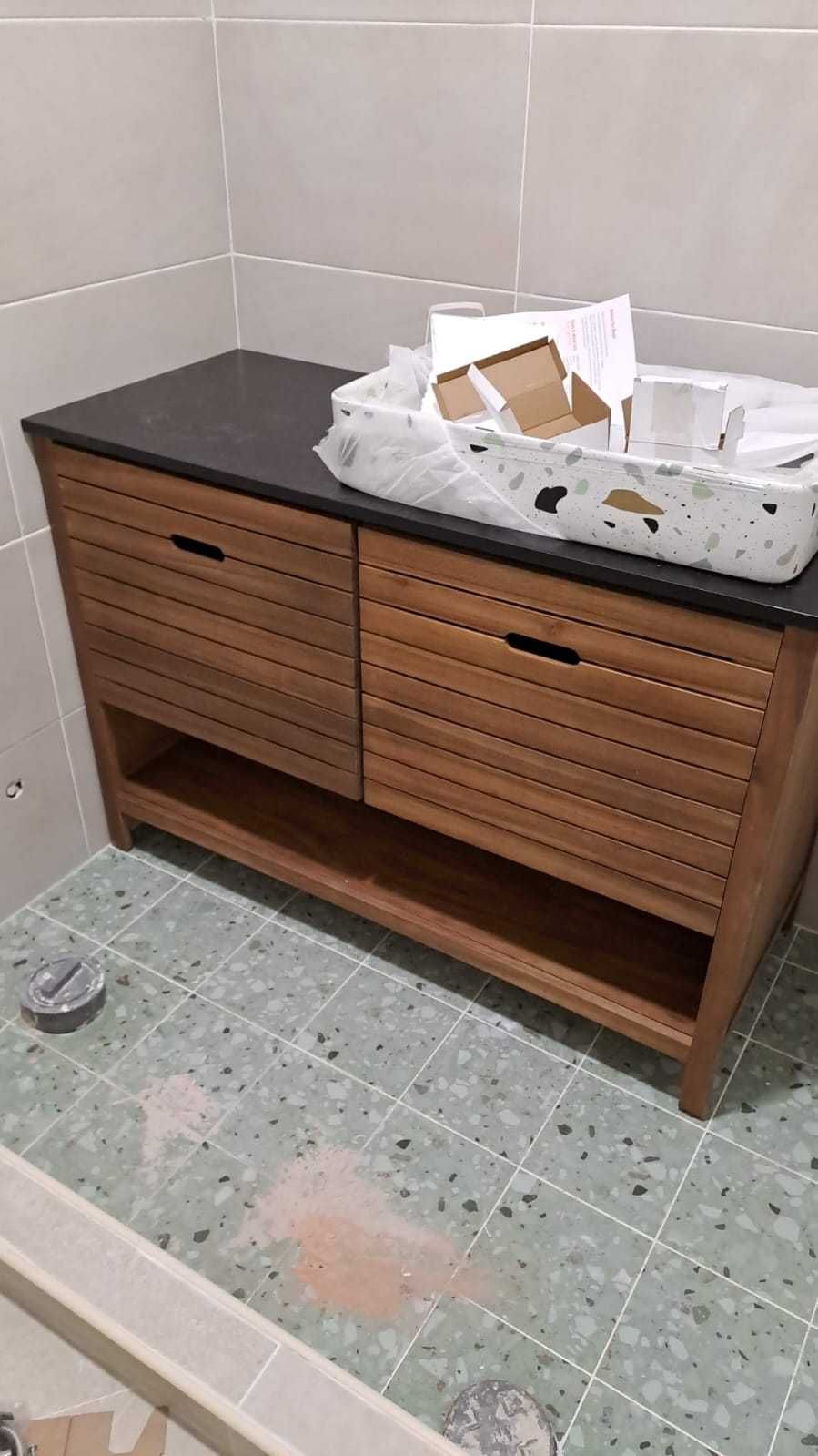Móvel wc novo La Redoute, Saturne em acácia, muita arrumação, 120 cms