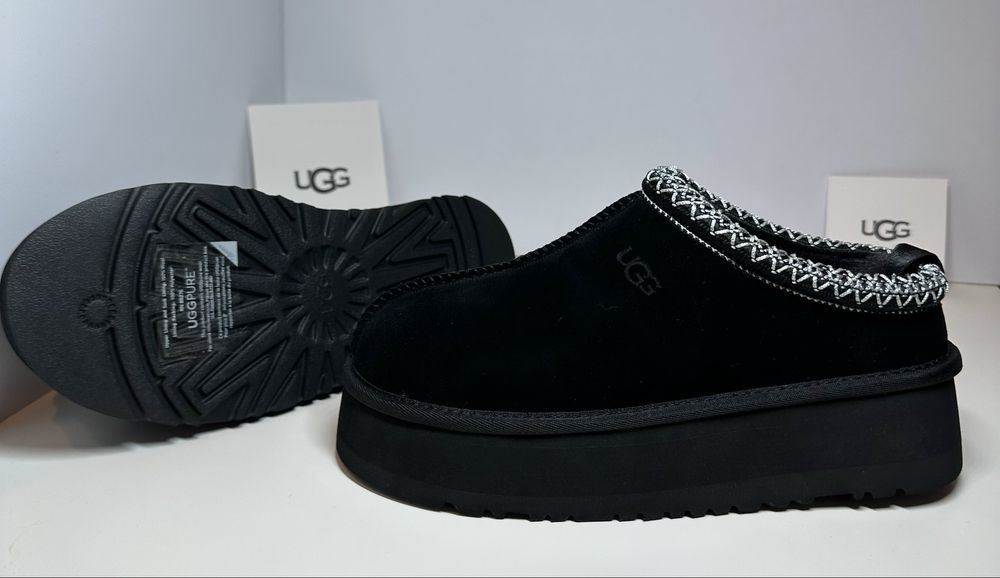 Уггі угги UGG Tasman Platform Black Уги короткі чорні