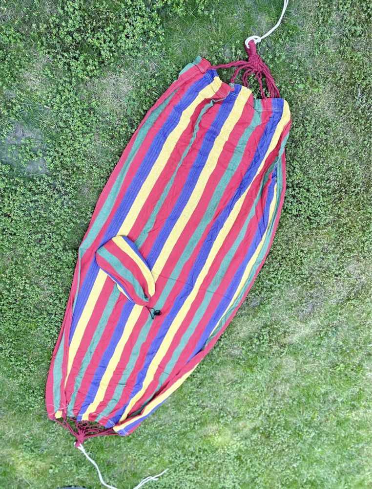 Nowy hamak kolorowy w worku 200x100cm działka wiosna lato ogród leżak