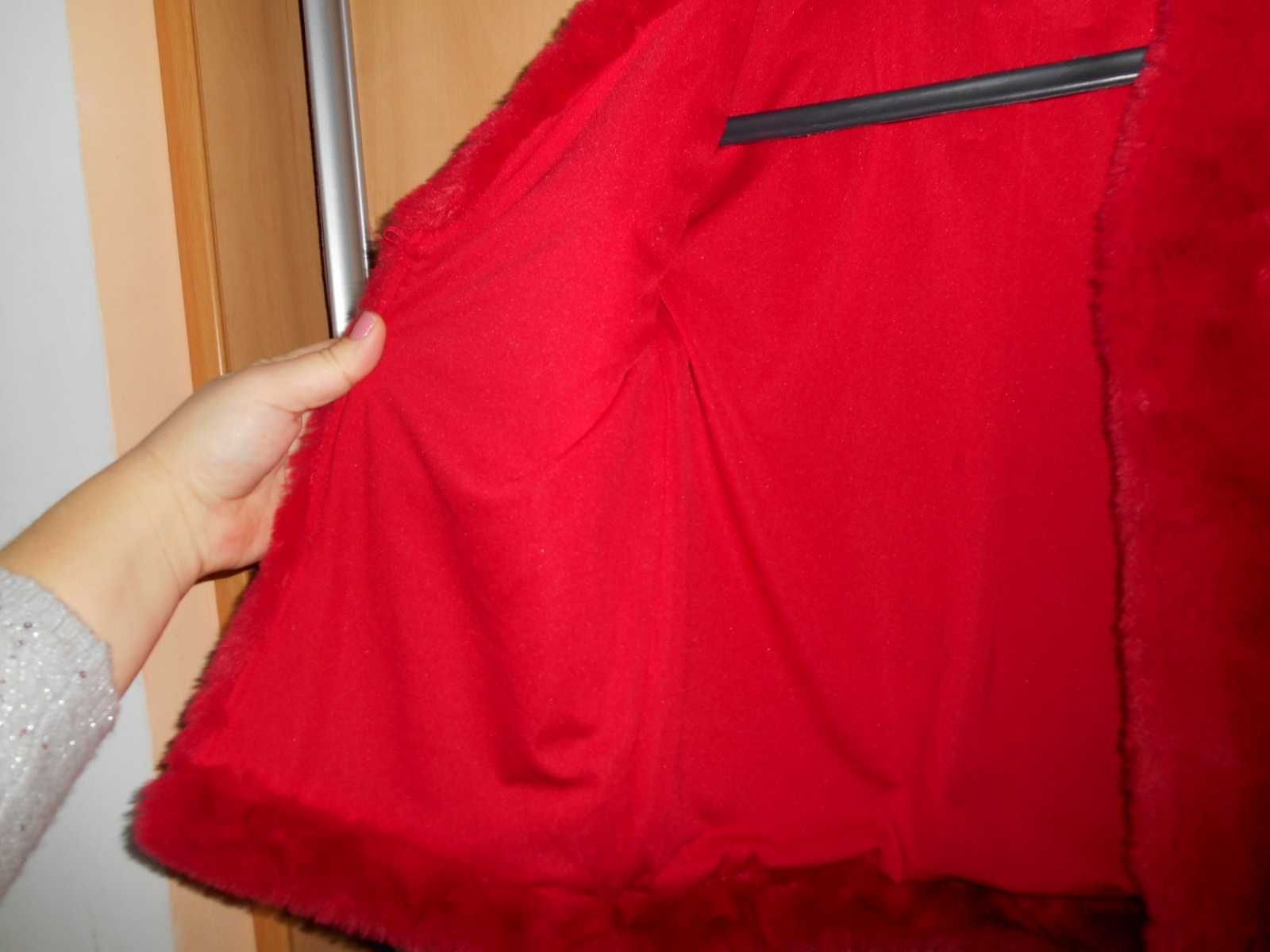Червона шубка болеро накидка для дівчинки 9-11 лет шуба H&M