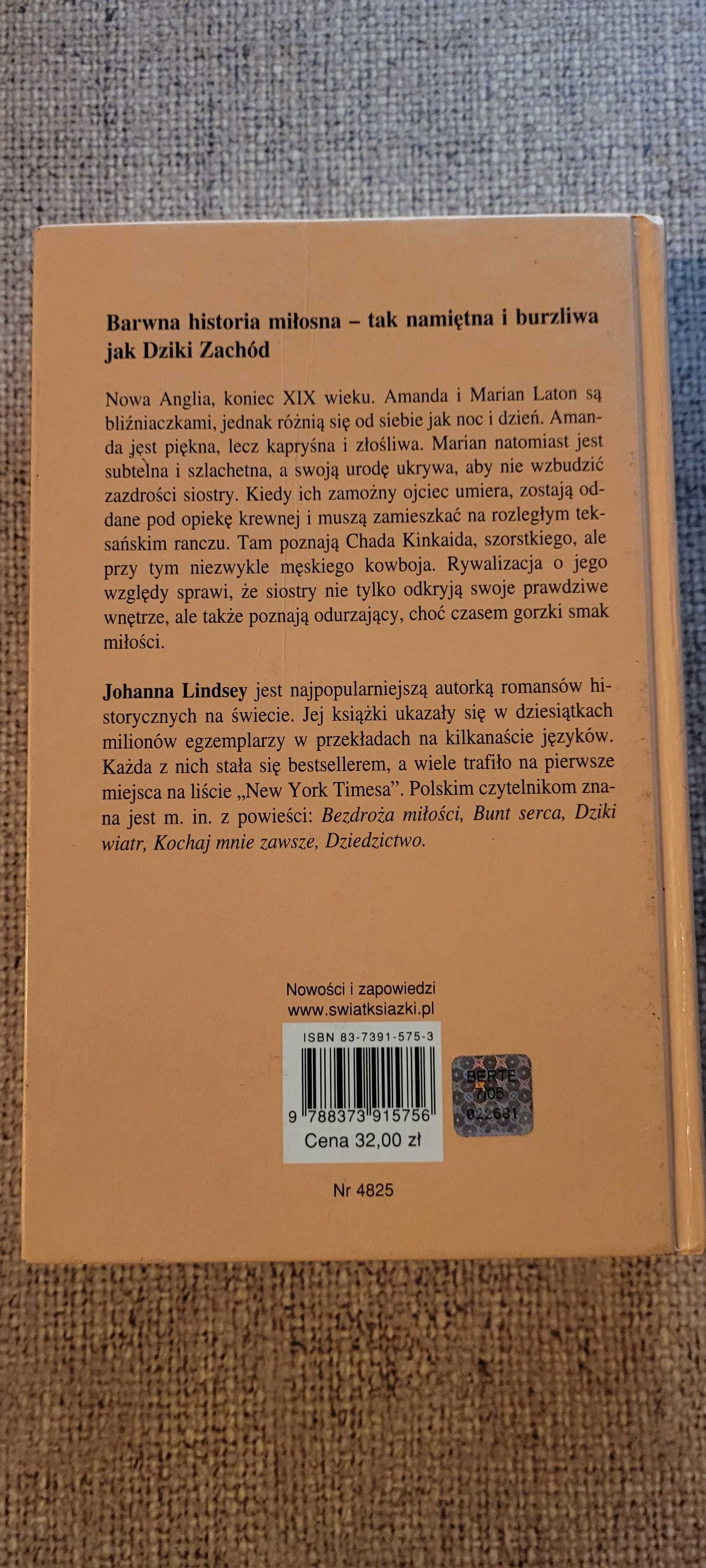Romans historyczny "MEZCZYZNA TYLKO DLA MNIE" autorka Johanna Lindsey.