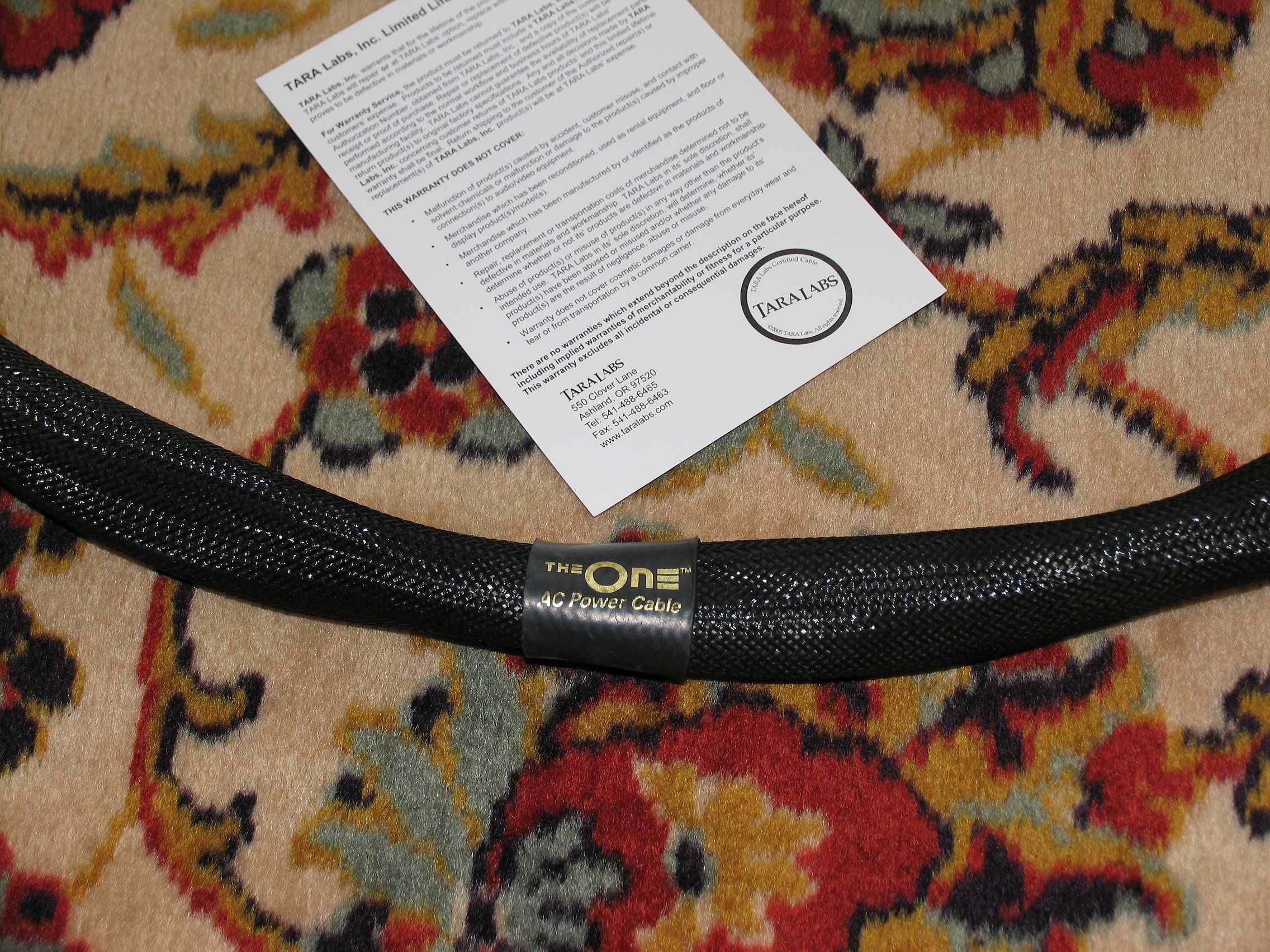 Tara Labs THE ONE AC Power Cable / 1,8m Oryginał  '' Hi End ''