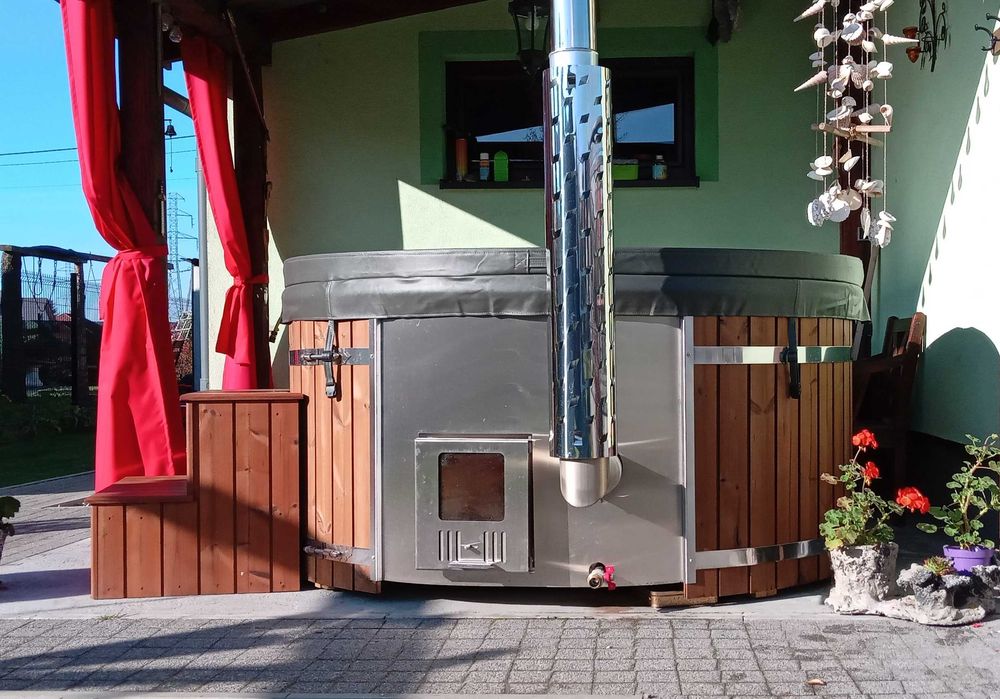 Domowe SPA! Balia ogrodowa 225 cm z masażem i piecem