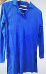 Vestido plissado azul Zara