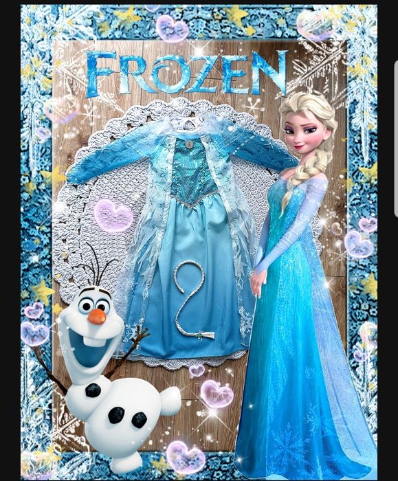 Kostium przebranie Elza Anna Kraina lodu Frizen 134 140