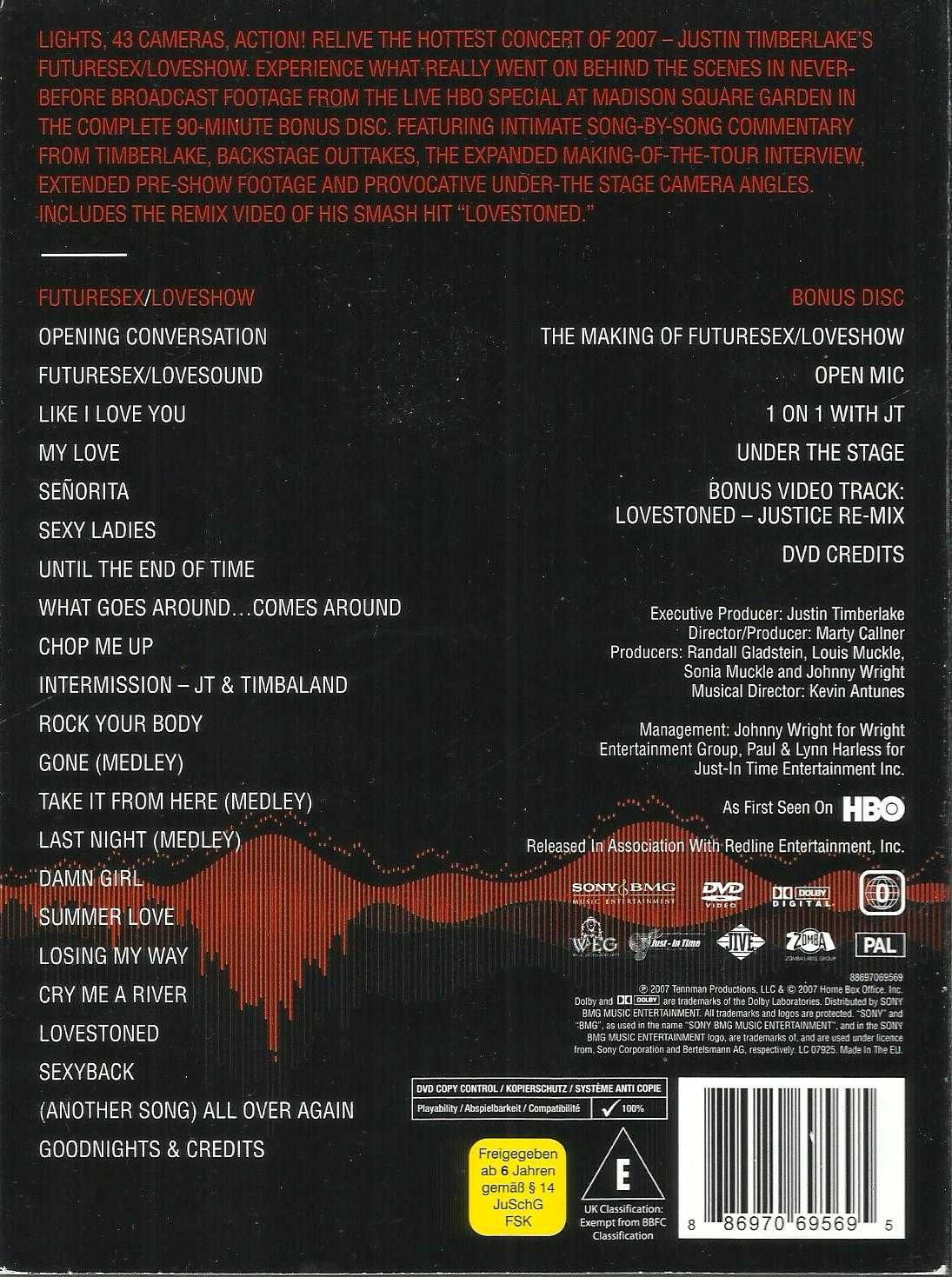 Justin Timberlake - Futuresex/Loveshow (Madison Square Garden) (2 DVD)