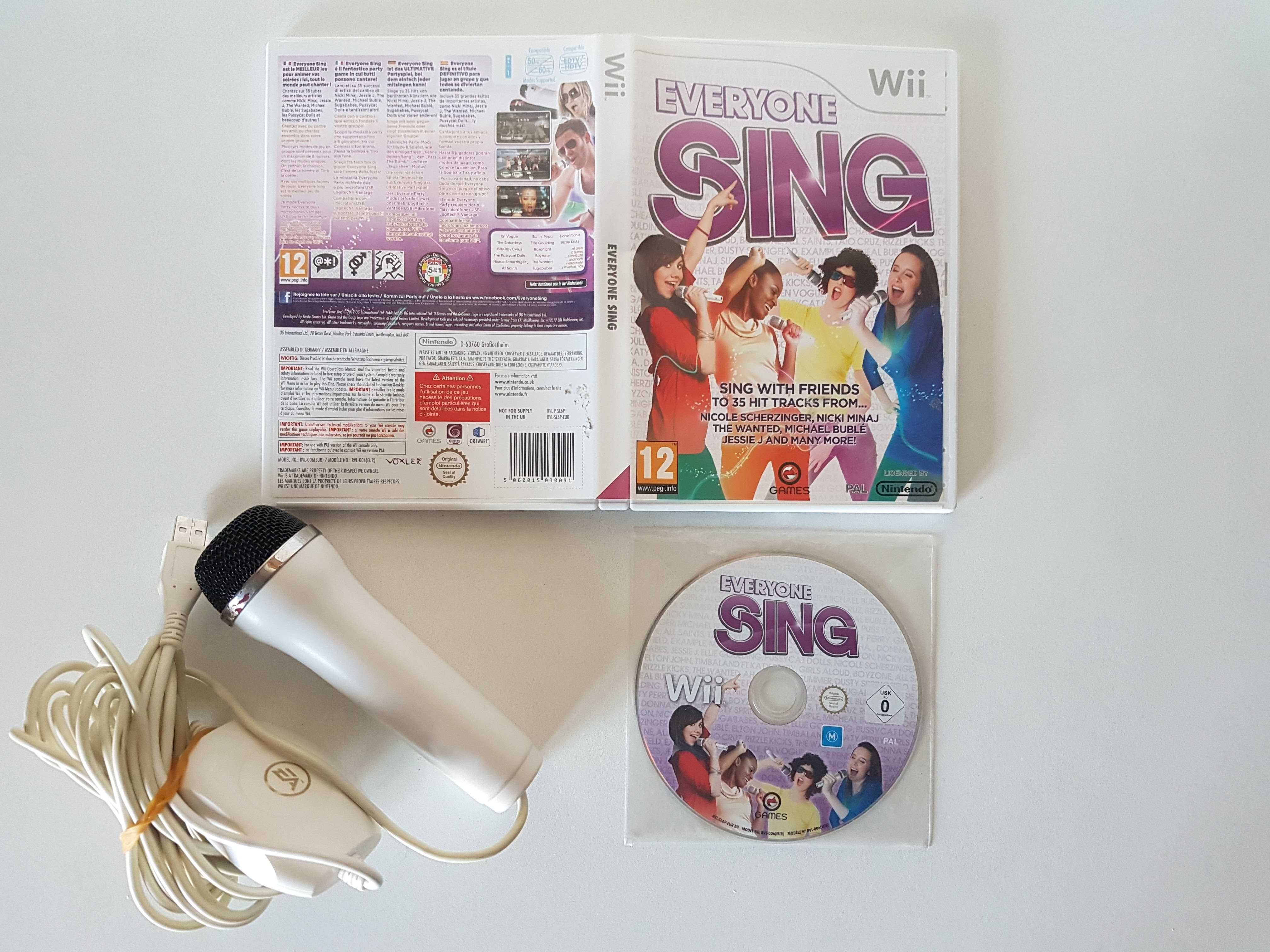 Nintendo Wii Branca 1º Modelo + Acessórios + 1 jogo + Microfone