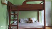 Łóżko piętrowe 2-osobowe 190 x 90 mocne drewniane