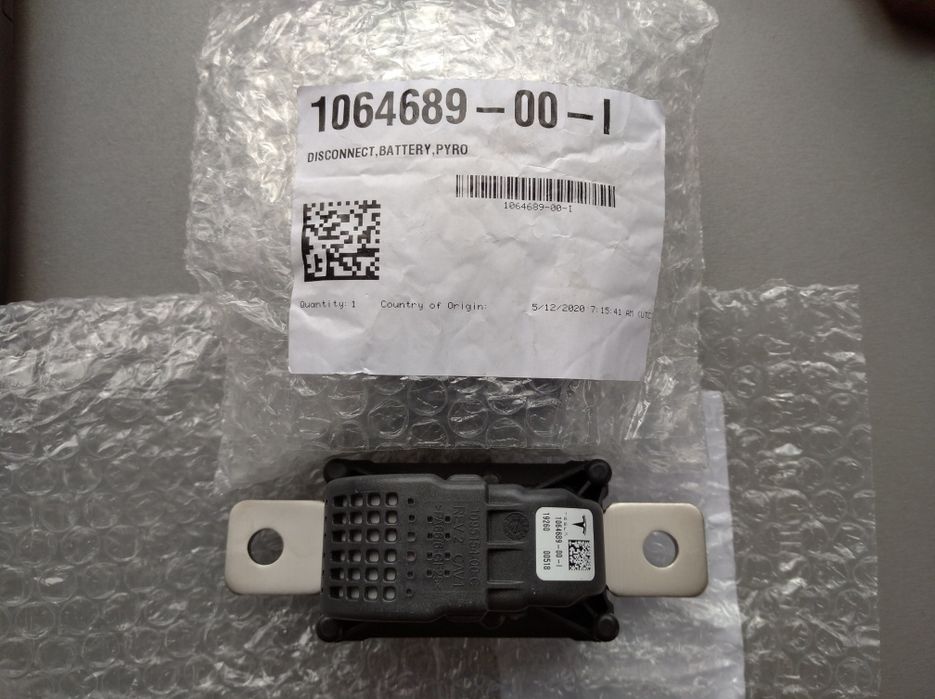 Пиропатрон предохранитель батареи 1064689-00 Tesla Model 3 Y