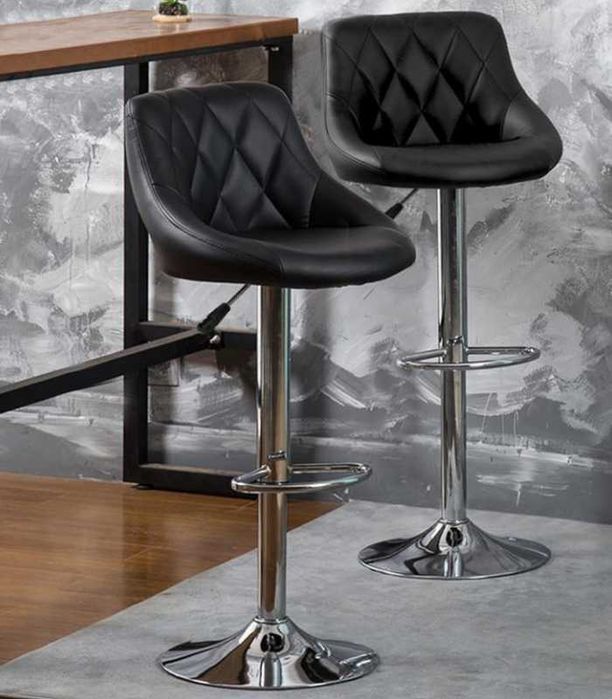 Krzesło Barowe Hoker Stołek Barowy Kuchenny Pikowany Ekoskóra G740