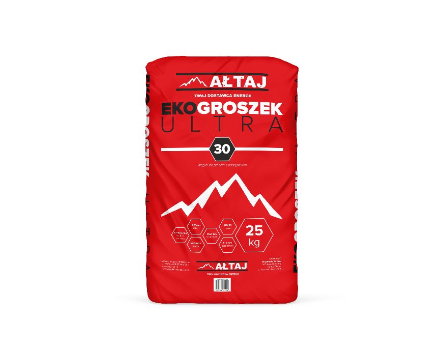 EKOGROSZEK workowany Ultra 25 kg 27MJ/kg