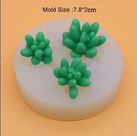 Conjunto de 9 moldes silicone suculentas e cactus