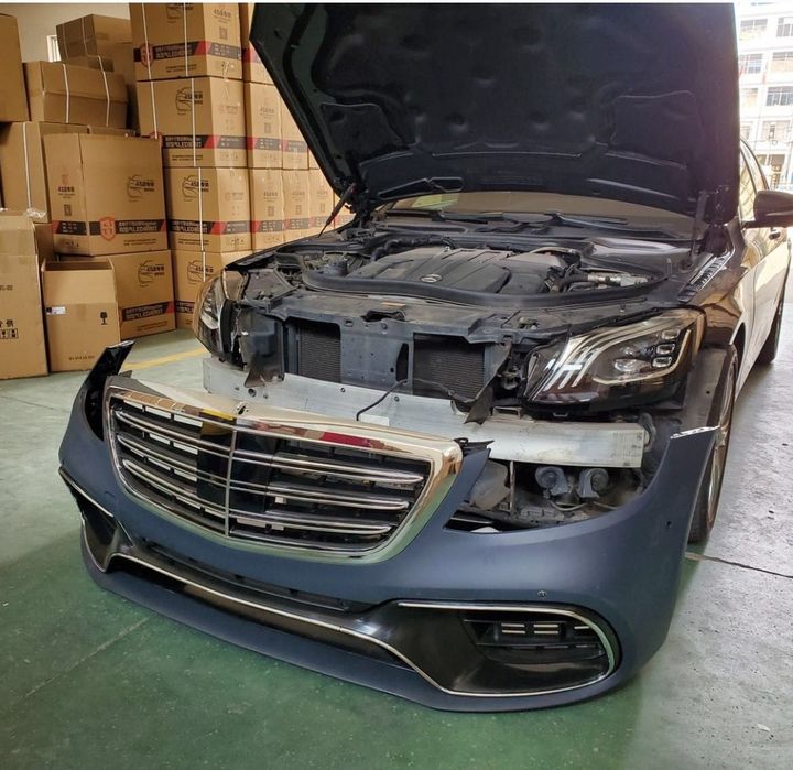 комплект 2018 AMG 63 W222 обвес фары фонари бампер пороги рестайлинг