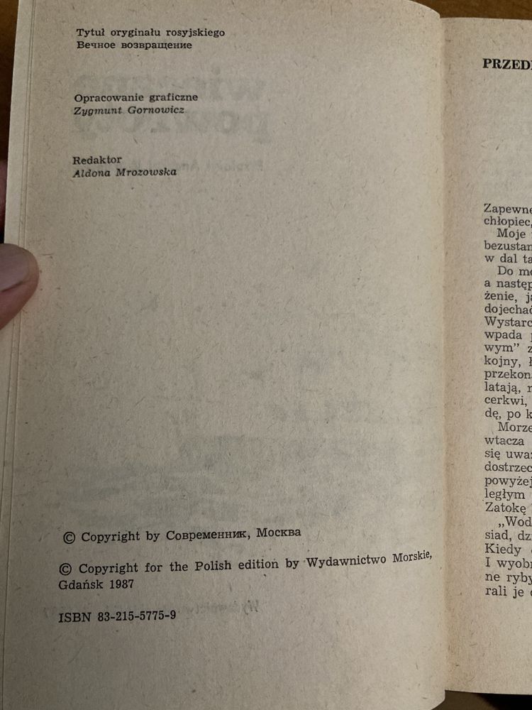 Książka pt,,wieczne potwory”1987 rok