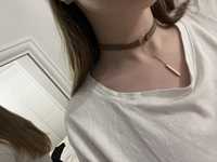 Chocker bizuteria naszyjnik h&m bezowy y2k