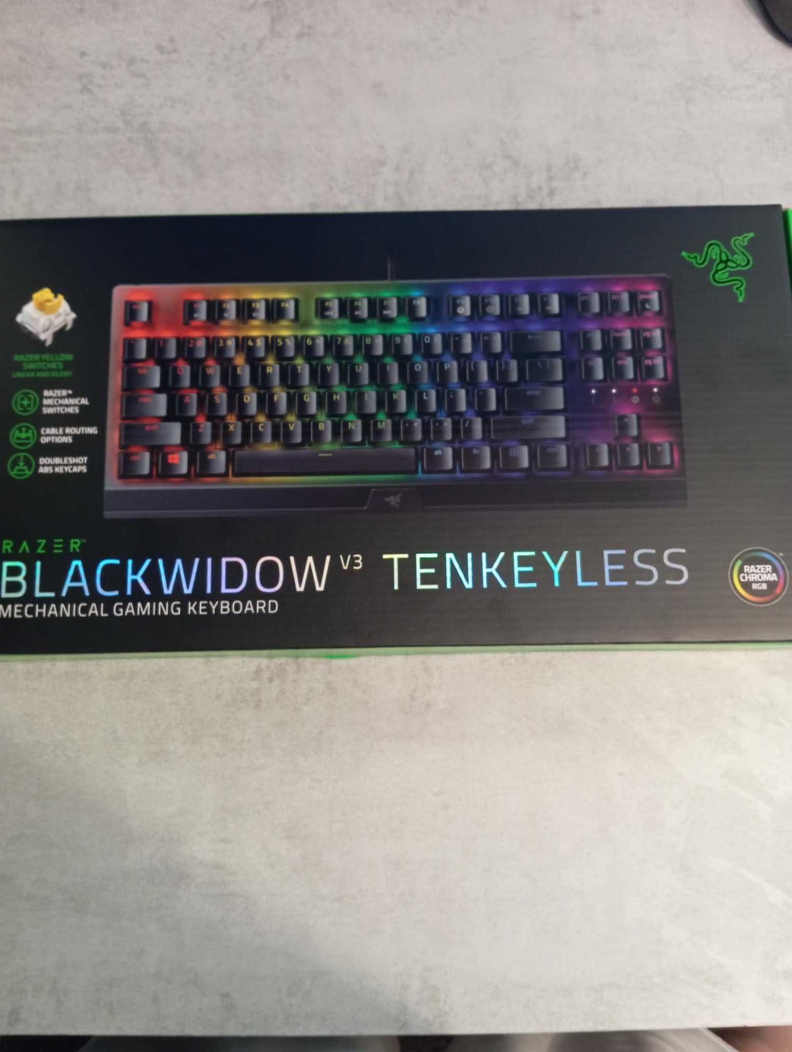Klawiatura mechaniczna razer blackwidow tkl yellow switch