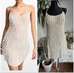 Asos luxe cekinowa sukienka mini xs 34  frędzle zdobiona