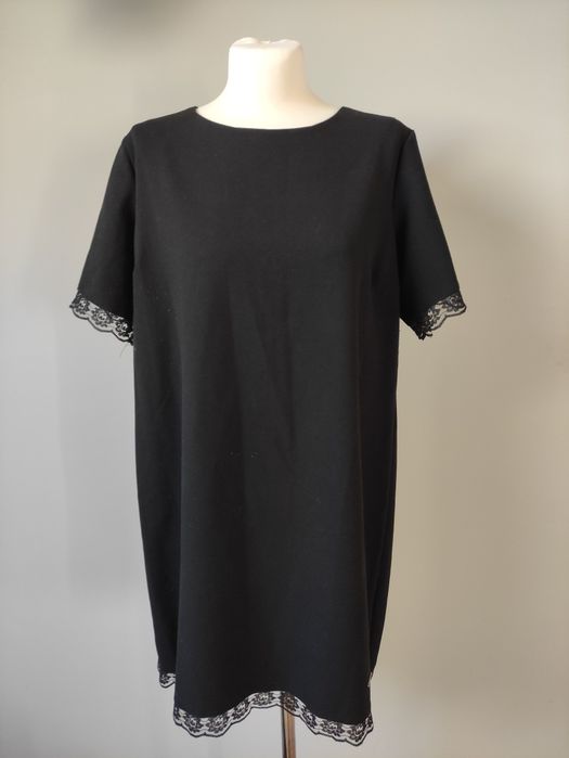 Sukienka czarna z koronką Kalami Exclusive r.46