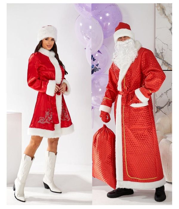 Костюм діда мороза червоний карнавльний снігурочка