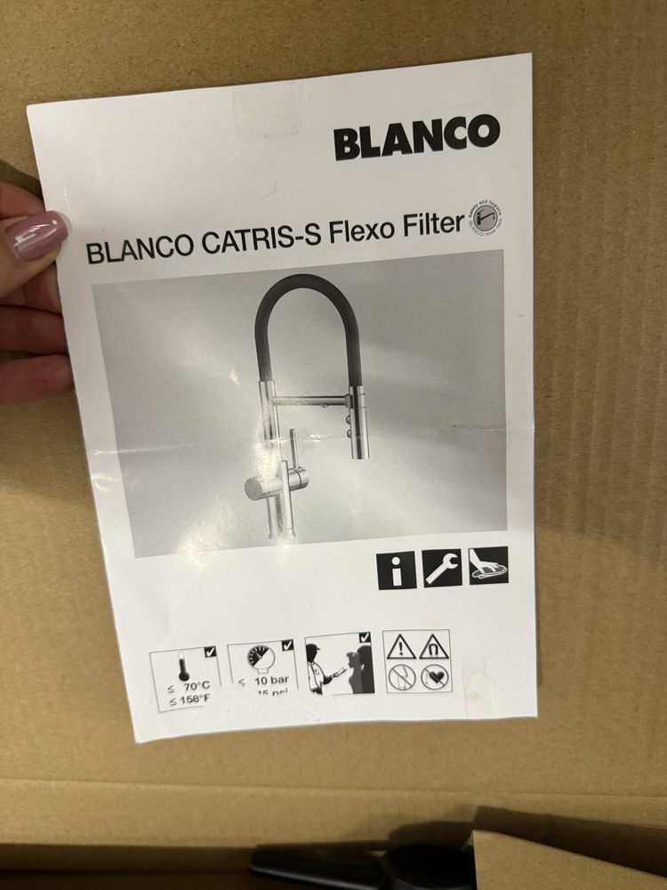 czarna trojdrożna bateria do zlewu - blanco