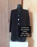 44/46/48 Kardigan sweter czarny wełna real vintage '90s St Michael