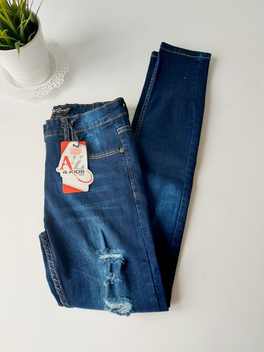 Spodnie AZ 13 lat jeansowe z dziurami