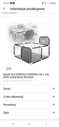 Kojec dla dziecka z koszem