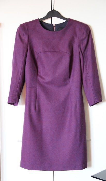 Gardias Dorota SIMPLE fioletowa sukienka zamek 36 S 34 XS  fiolet
