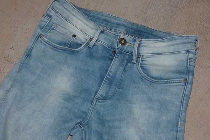 Spodnie dżinsowe przecierane Slim; r 160cm; 28/30; DENIM H&M