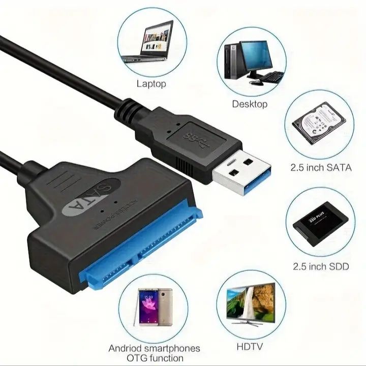 Kabel SATA Na USB 3.0 / 2.0 Do 6 Gb/s Dla 2,5-calowego