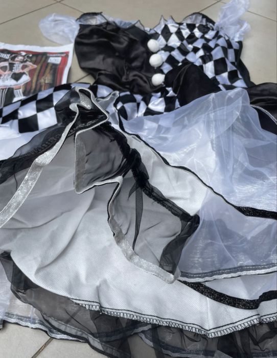 Kostium stroj przebranie roz.S/M Arlekin Colombina Cyrk halloween bal