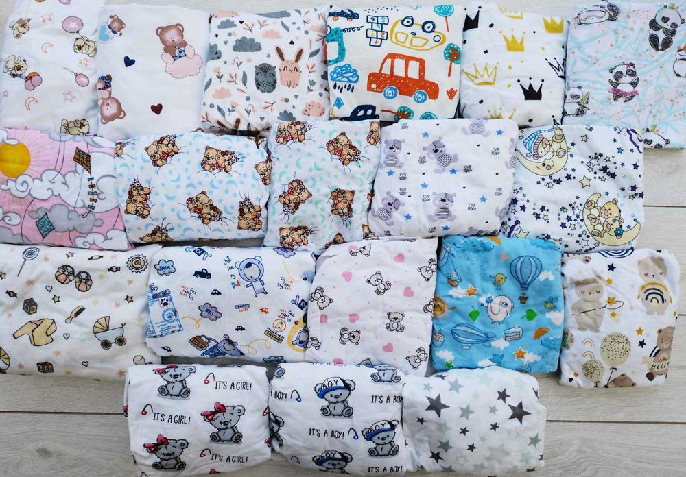 Простирадло байка на гумці дитяче в ліжечко 120*60 см